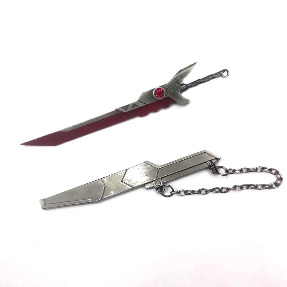 

16cm League of Lol legends Yasuo the Unforgiven Cowboy Weapon Keychain LoL Wind Sword Large Size Metal Pendant Key Ring Keychain