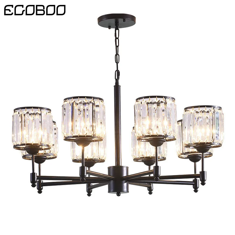 Modern Crystal Chandelier Light for Living Room Nordic Black Luxury Iron Ceiling Light Fixtures