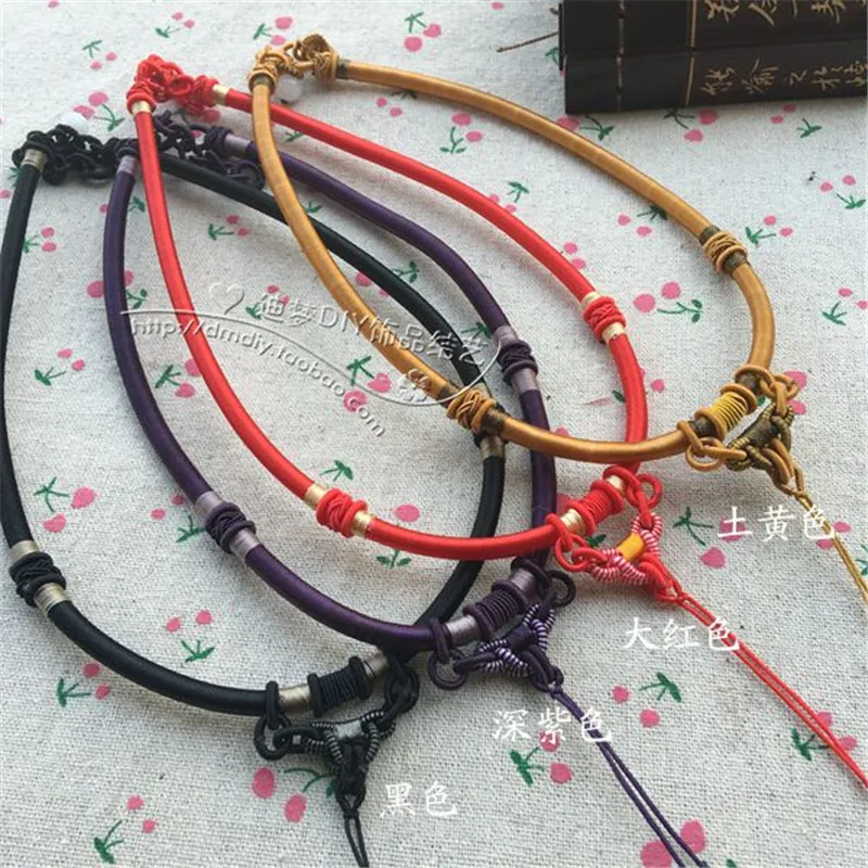 DIY Jewelry аксессуары в народном стиле Цепочки и ожерелья кольцо веревки Jade кулон ручной Цепочки и ожерелья кольцо веревки
