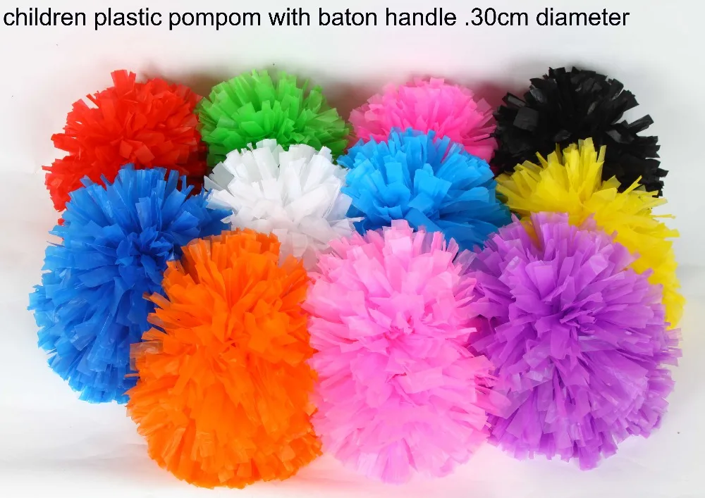Пластиковый разноцветный помпон для чарлидинга 30 см 80 г|ballroom costume|pompom colorespompom