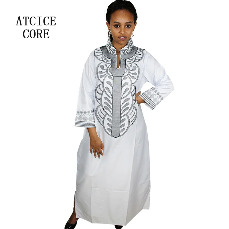 african fashion style African New Bazin Embroidery Dresses Long Dress Without  Scarf Soft Material LA066 african couple outfits