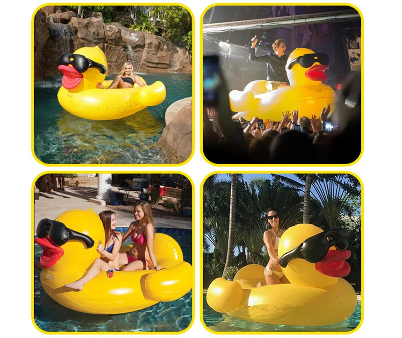 Huge swimming tube pool vison water float inflatable party toys air yellow duck bed float accessories Beach toys (10)