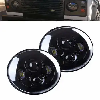 

For Lada 4x4 urban Niva play&plug 7" black round LED H4 headlights Motor lamps headlamp for Land Rover Defender Wrangle JK TJ