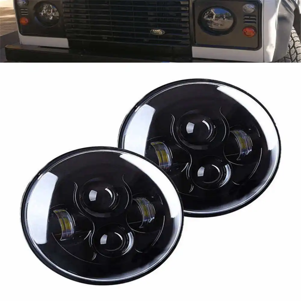 Для Lada 4x4 urban Niva play &amp plug 7 &quotчерный круглый светодиодный H4 фары мотор лампы для Land