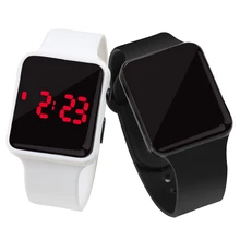 Спортивные цифровые часы для мужчин и женщин, армейские фитнес-часы со светодиодным дисплеем с датой и квадратным циферблатом, силиконовый браслет, электронные детские часы для мальчиков