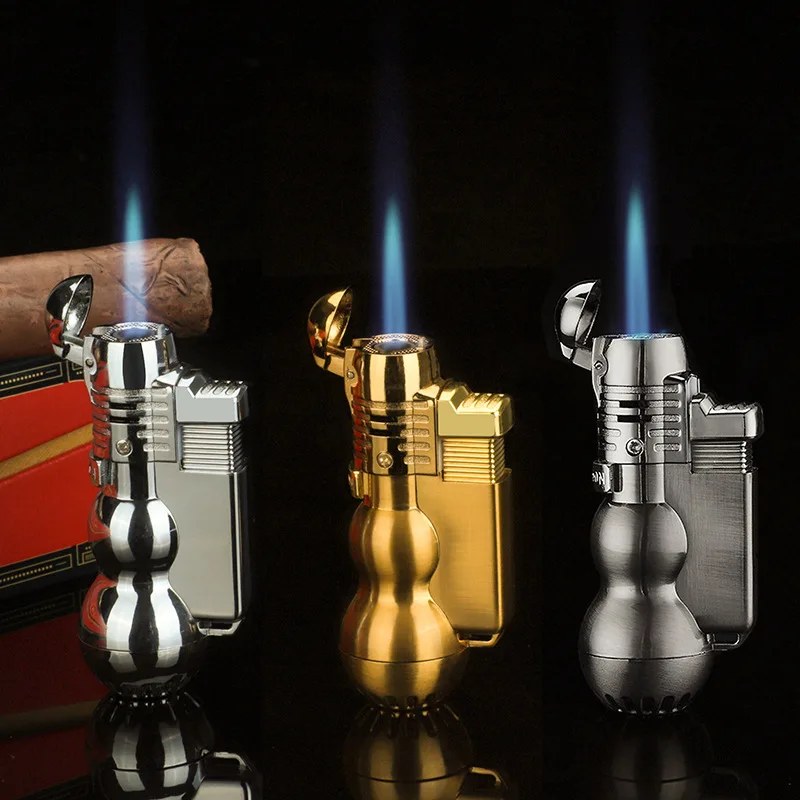

Portable Spray Gun Windproof Torch Lighter Jet Turbo Pipe Lighter Metal Outdoor Cigar 1300 C Butane Fixed Fire No Gas
