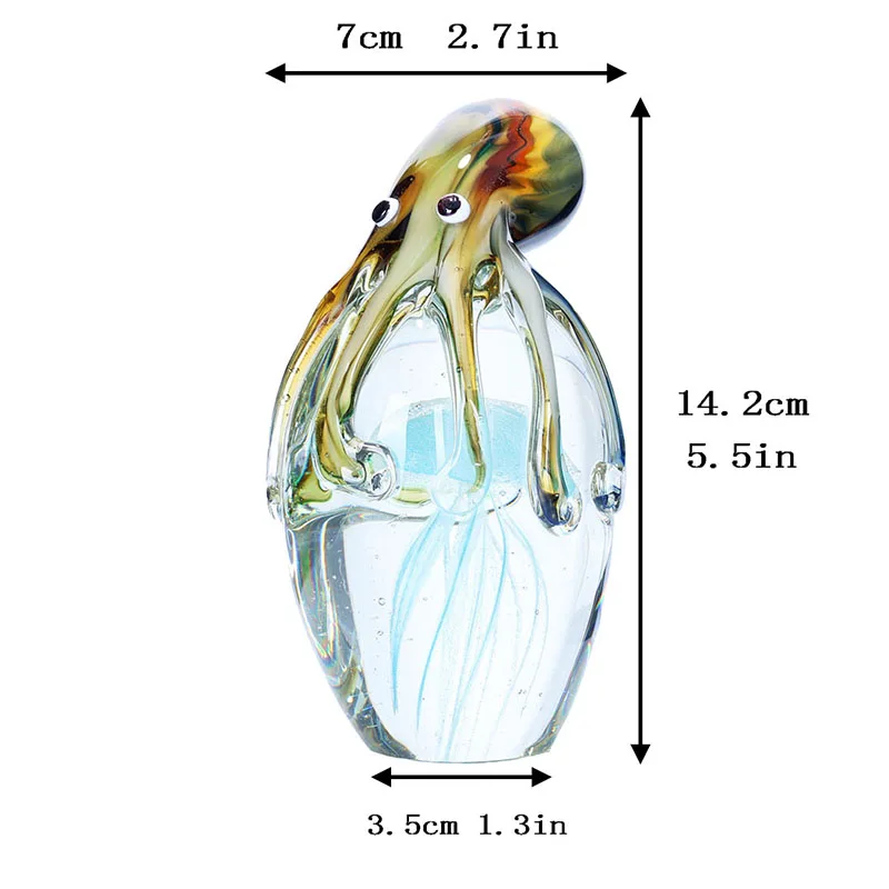 H& D ручной работы стекло со свечением медузы и осьминога животных свадебное искусство Стекло выдувного стола орнамент ремесла домашняя Статуэтка подарок