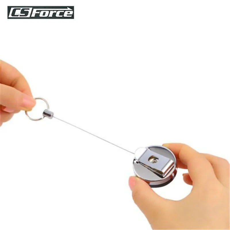 Heavy Duty Retractable Reel with Belt Loop Clasps Swivel Clips for Keys