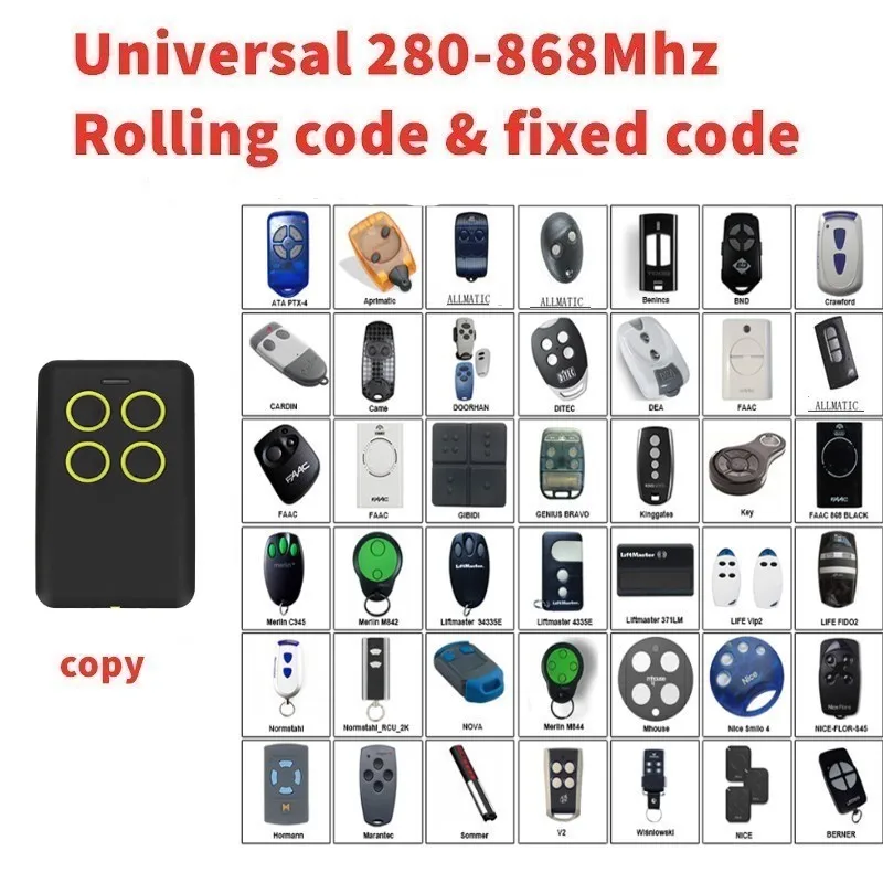 

Auto-Scan 280mhz - 868mhz Multi Frequency brand rolling code remote control duplicator receiver gate control garage command good