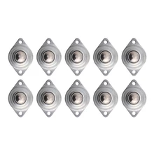 10pcs 5/8 15.8mm Flange Mounted Ball Transfer Unit Bearing Conveyor Roller Wheel Load 20kg CY-15A 50mm double roller layers plastic omini track bearing conveyor transfer line robot omni directional skate wheel