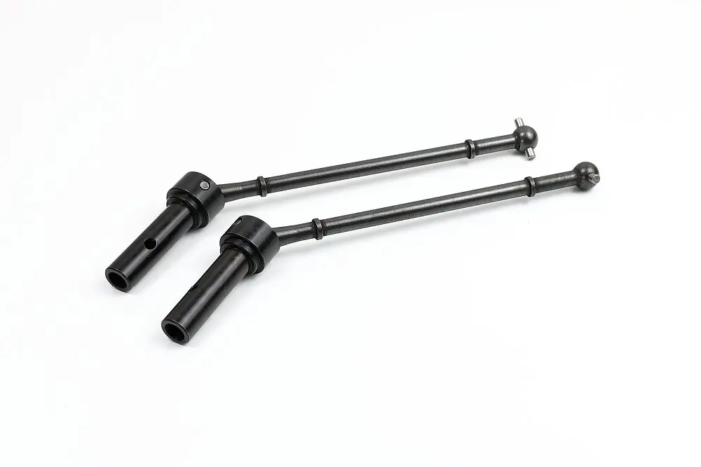 Arbre de transmission universel avant en acier pour RC 1/5 LOSI DBXL, présenté sur fond neutre, prêt pour l'installation.