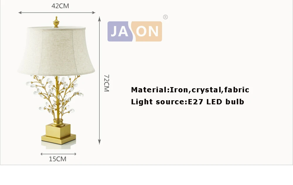 led e27 Нордик Железные Тканьевые Хрустальные Светодиодные Лампы.Светодиодные Светильники.Светильник Настольный Светилиник.Настольные Лампы.Настольные Светильники.Настольная Лампа.Для Обучения и Спальни