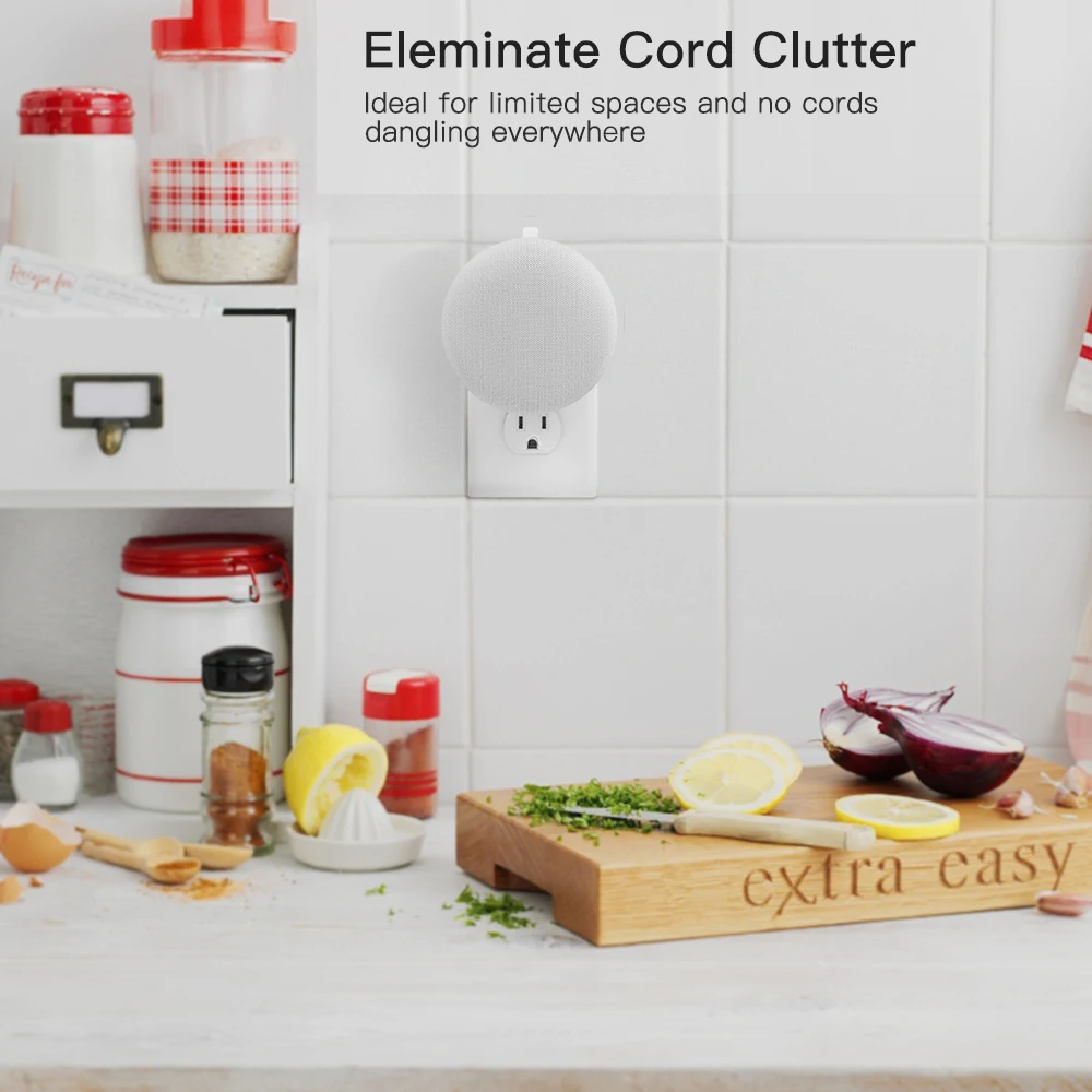 Настенный держатель для розетки Google Home Mini / Dot 2 го поколения чистый и компактный