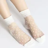 DONG AI 6 Color Summer Women Lace Socks Crystal Silk Polka Dot Ankle Socks Glass Black White Transparent Sock for Ladies ► Photo 3/6