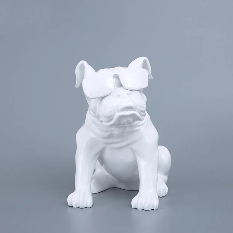 Bulldog Statue Figurine Harz Hund Tier Artware Skulptur Wohnkultur