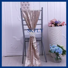 SH005J популярное свадебное украшение SKFLY Свадебное Рождество День рождения матовое шампанское блесток стул створки с цветком