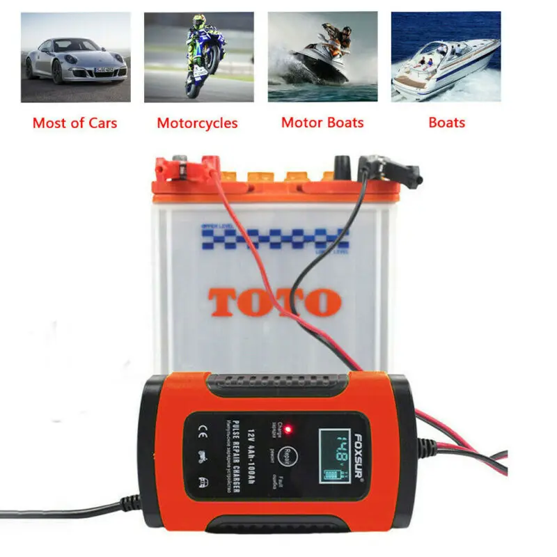 high quality 6A 12V Smart Lead-acid Battery Charger Maintainer Trickle For Car Motorcycle