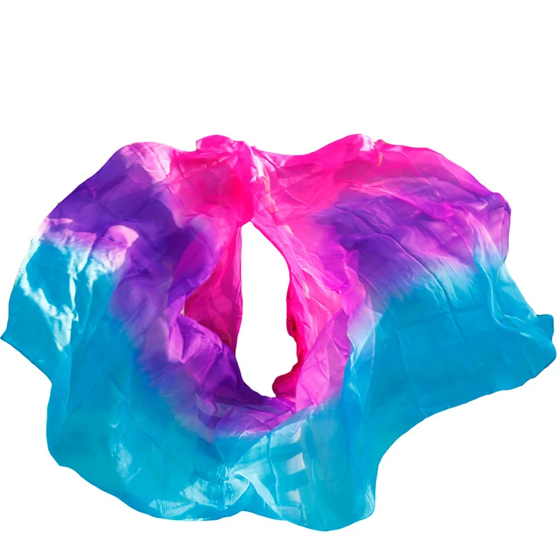 New style Belly dance veils 100% silk veils handmade gradual color veils can be customized