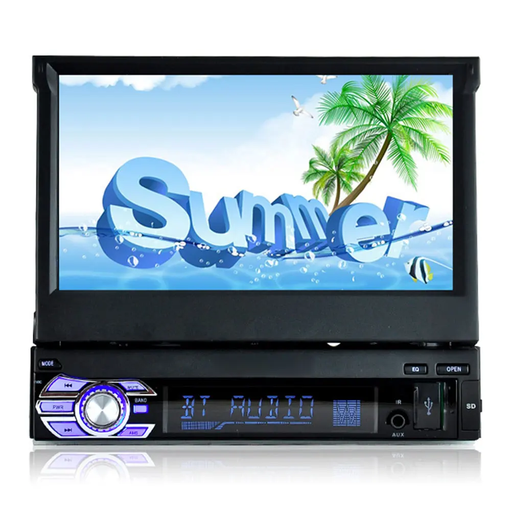 

7'' HD Digital Display Retractable Screen Car Mp4 Mp5 Player Stereo FM Transmitter Car Audio Radio Bluetooth version