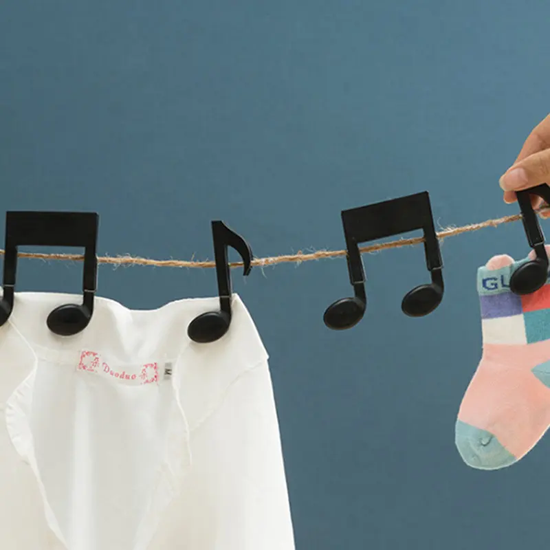 

New Creative Multifunctional Creative Vintage Black Music Note Clip Bookmark Food Sealing Clip Drying Clip Hook For Notes Cloth