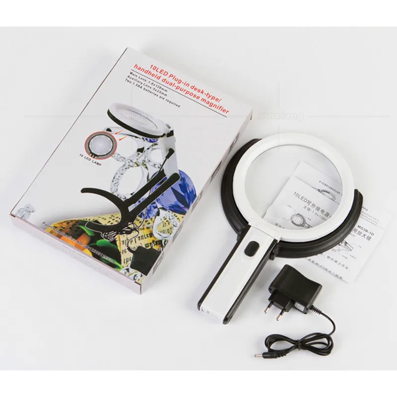 Xinxiang Magnifier 1.8X 5X illuminated Magnifying Glass With LED Light For Reading Map Magnifiers Folding Desk Glasses Magnifier (2)