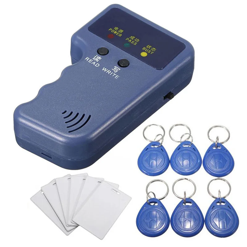 Handheld RFID ID Card Copier Reader Writer 6 Writable Tags Cards 125Khz Durable ABS QJY99 | Безопасность и защита
