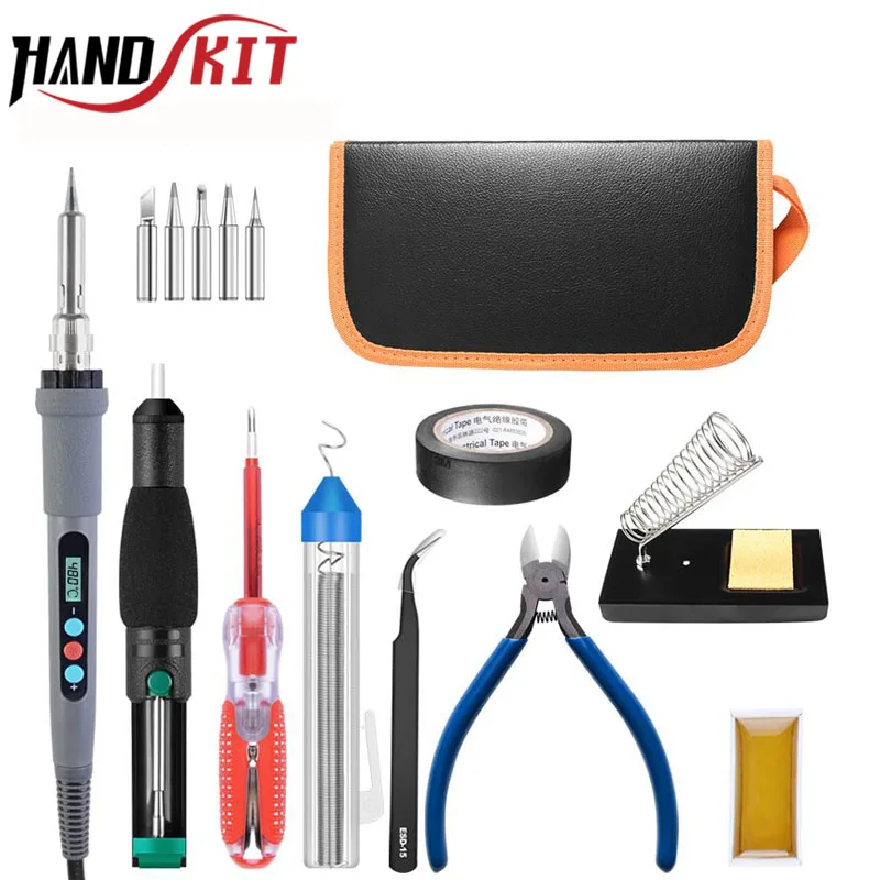 Цифровой паяльник Handskit 90 Вт 220 В Электрический с зачисткой проводов + 5 шт.