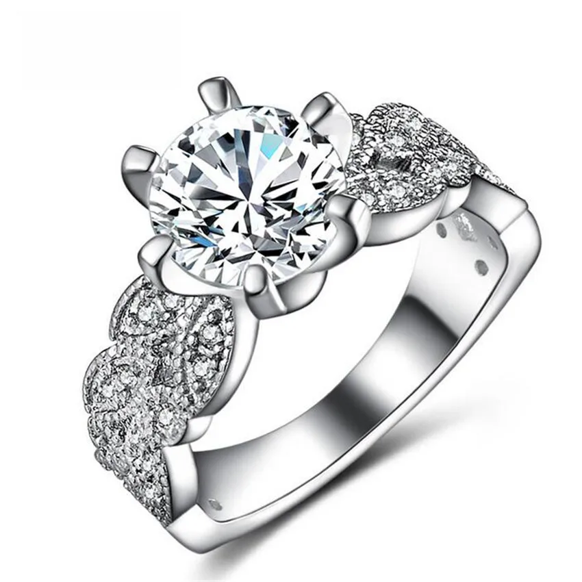 

Fashion Jewelry Silver Ring For Women Cubic Zirconia Stone Ladies Ring 925 Sterling Silver Party Romantic Wedding Rings #085