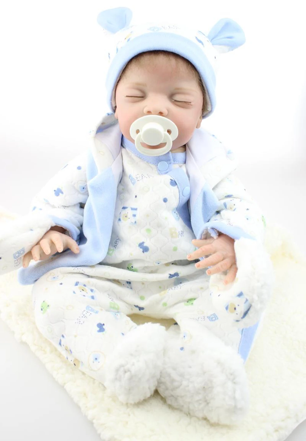 

20" Adorable Vinyl Reborn Doll Realistic Sleeping Newborn Baby Stuffed Body for Toys Hobbies Girls Gift