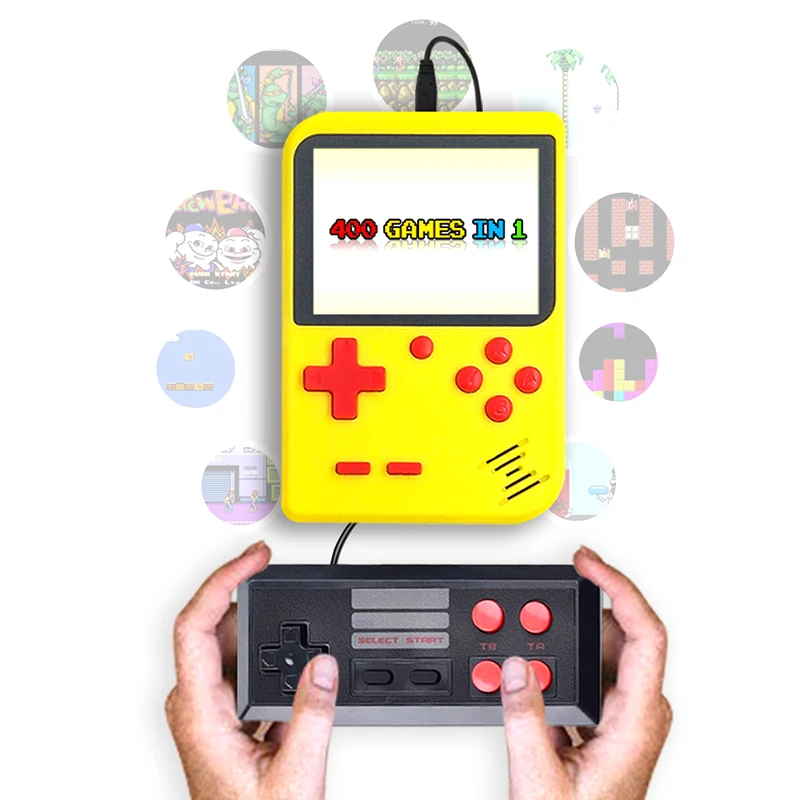 Retro Game Console Player on TV Mini Handheld Game Console 8-Bit 3.0 Inch Built-in 400 Games Box Classic Retro Gamepad Gift Kid