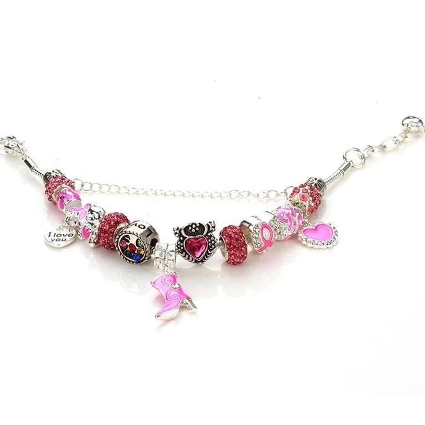 Breast Cancer Awareness Charms Bracelet (2)