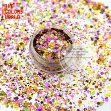 HAI25151-210 смешанные цвета шестиугольник и звезды формованные Блестки для дизайна ногтей, гель для ногтей, Гель-лак для ногтей и украшения своими руками