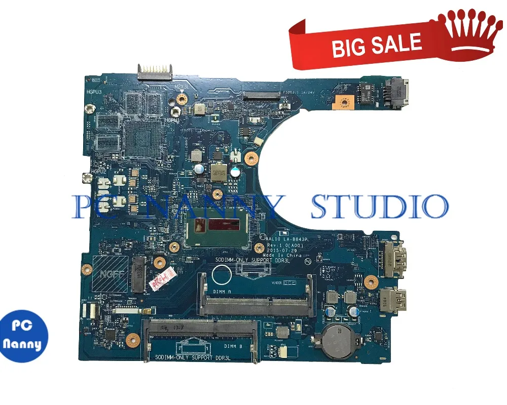 

PC NANNY FOR Dell Inspiron 15 5458 5558 5758 laptop Motherboard 0XCFXD XCFXD LA-B843P I5-5250U tested