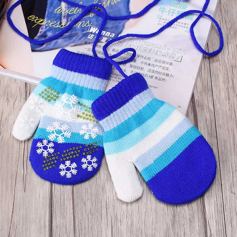 Miya/высококачественные утепленные детские зимние теплые снежные шнурок для цветов, перчатки, мягкие вязаные перчатки на запястье, варежки для рождественского подарка