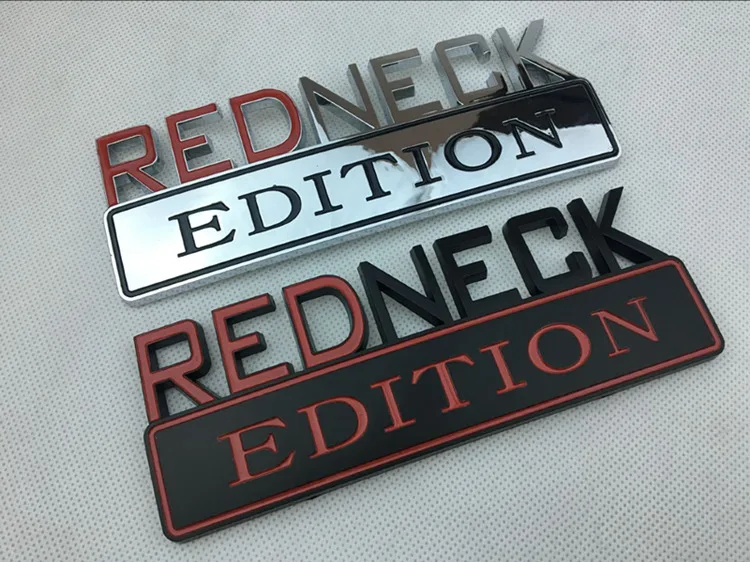 

Free Shipping ABS Plastic REDNECK EDITION Car Emblem Badge Sticker 3D