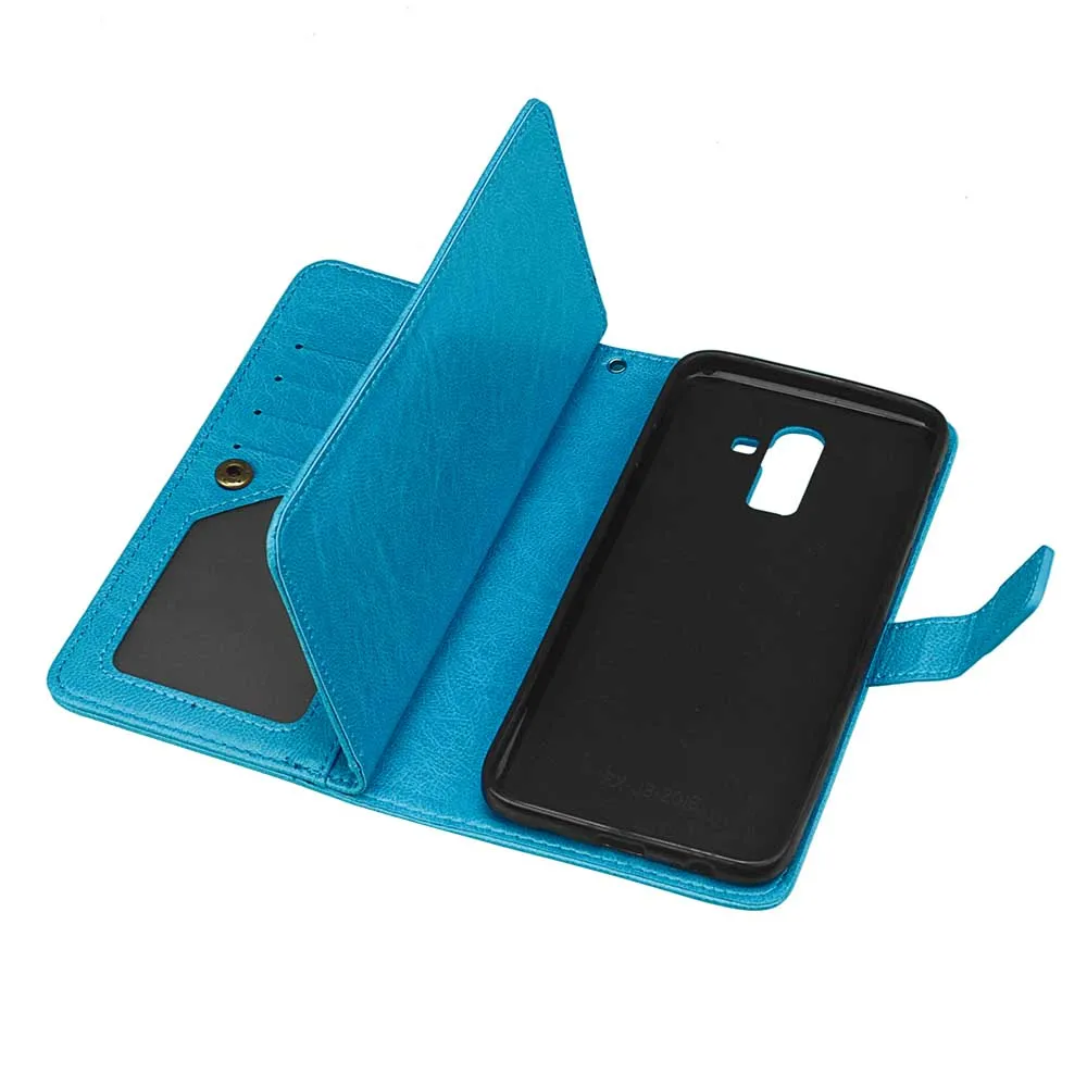 50 шт./лот Crazy horse 9 Карта+ фоторамка высококачественный чехол для Samsung Galaxy J2 Pro J3 J4 J6 J7 J8 J7 Duo кожаный чехол