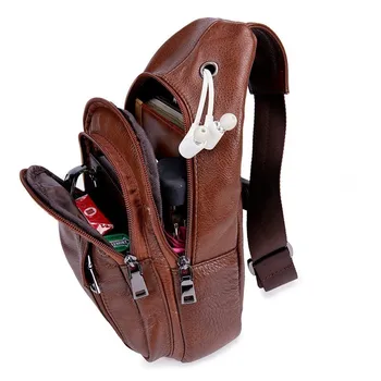 

Men's bag Genuine Leather messenger bag men leather Shoulder Bags man Male Chest Pack Sling / Crossbody Bags for Men