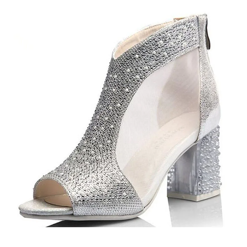 Women's shoes 2017 summer new brand OL fish mouth sandals hollow mesh yarn sexy wedding shoes comfortable professional shoes Women's Shoes