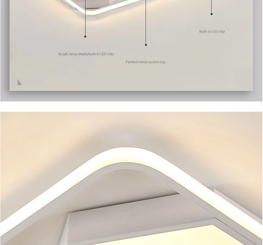 Акриловый современный светодиодный потолочный светильник для гостиной, спальни, столовой, комнатная потолочная лампа освещение