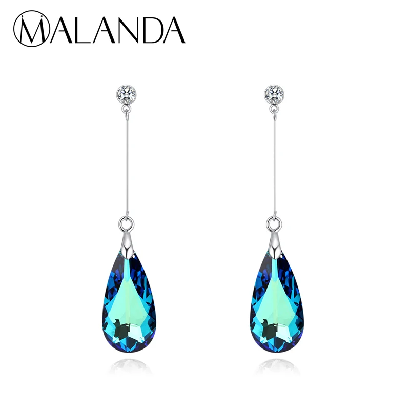 MALANDA оригинальные серьги капли с кристаллами SWAROVSKI для женщин модные длинные