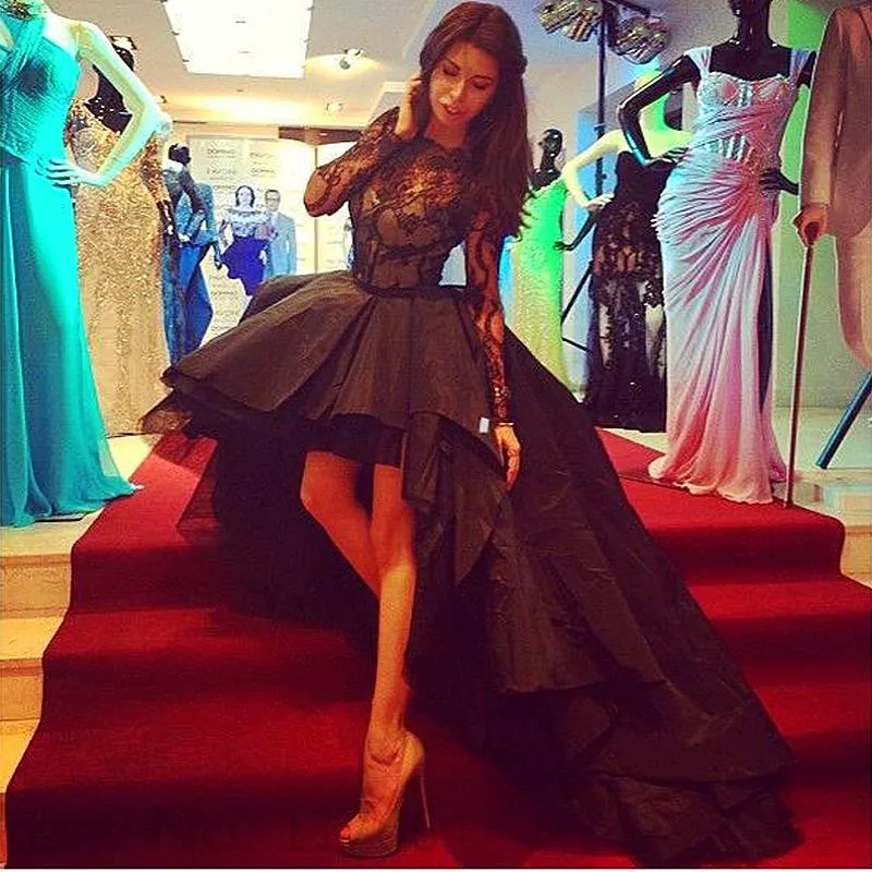 Black Sheer Bottom Prom Dresses