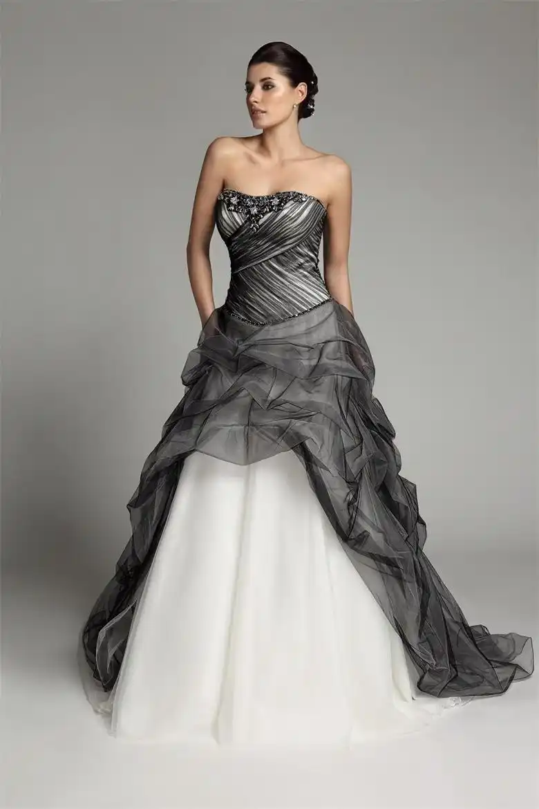 black a line wedding dresses