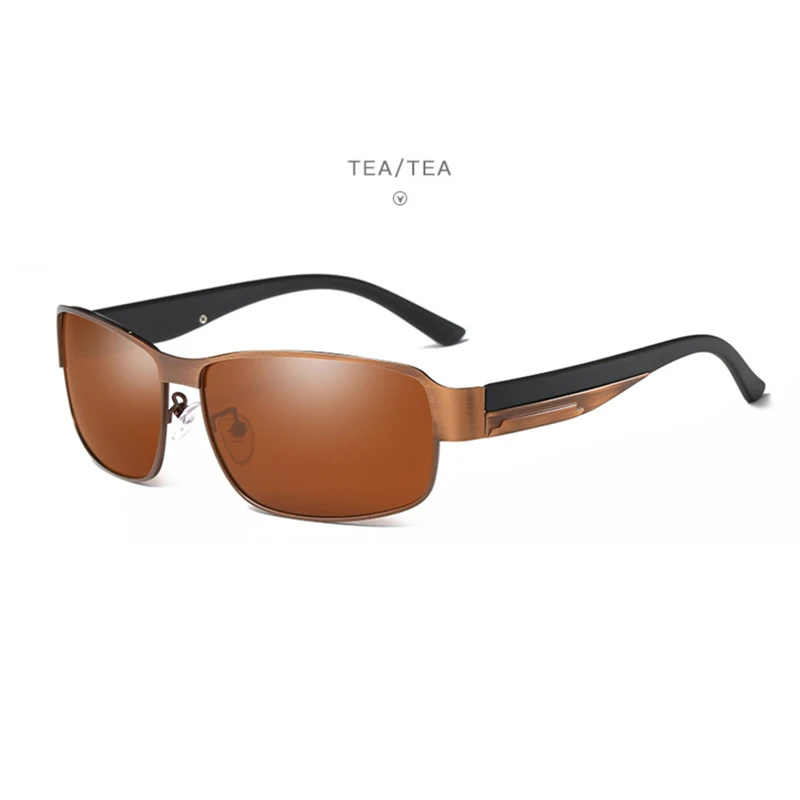 Psacss новая квадратная поляризационные солнцезащитные очки для мужчин и женщин, винтажная, брендовая, дизайнерская оправа из сплава для вождения рыбалки - Цвет линз: AR8485-5