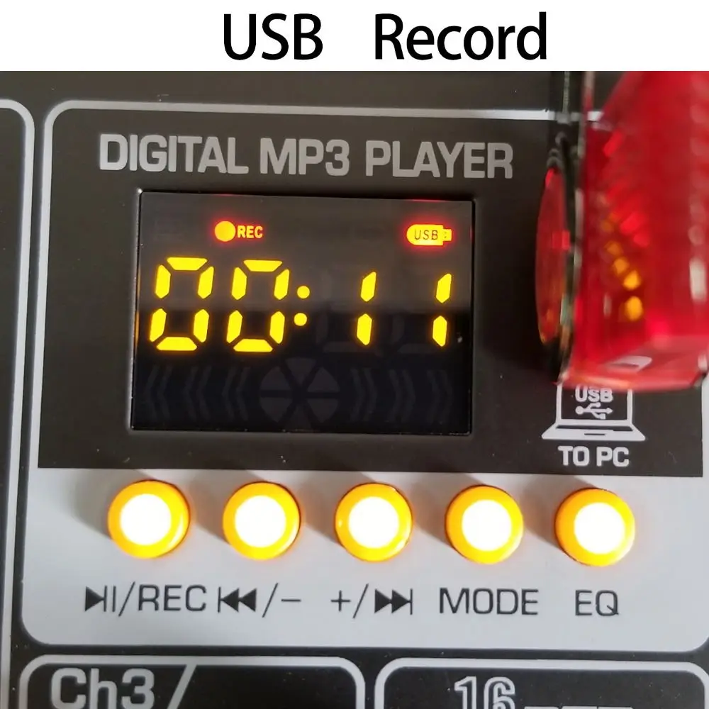 AM-G05 Bluetooth USB Record PC Playback Record 4 Channels Guitar Input 2 Mono 1 Stereo Professional USB Audio Mixer