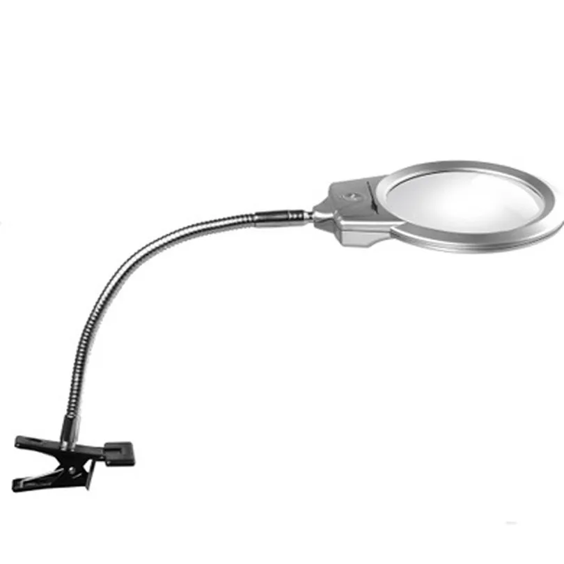 New Desk Lamps Lighted Table Top Magnifier Magnifying Glass Clamp 3 x AAA Batteries(Not Included) Luces 40DC6 | Освещение