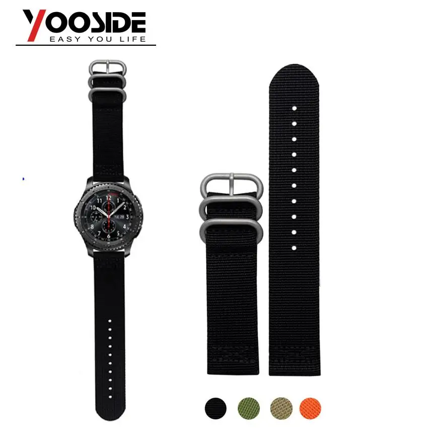

22mm Nato Nylon Watch Band 3 Ring Smart Watch Bracelet for Samsung Gear S3 Classic/Forntier Wristbands Strap