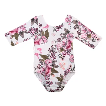 

Kids Baby Clothes Girl Toddler Floral Ballet Bodysuit Long Sleeve Jumpsuit Dance Outfit Clothes Set Newborn Girl Sunsuit