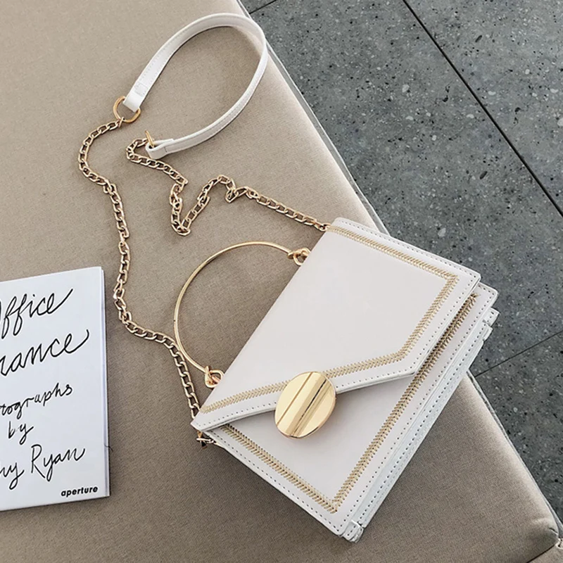 

2019 Women Solid Color Fashion Chain Handbags Ladies Cover Flap Messenger Bags