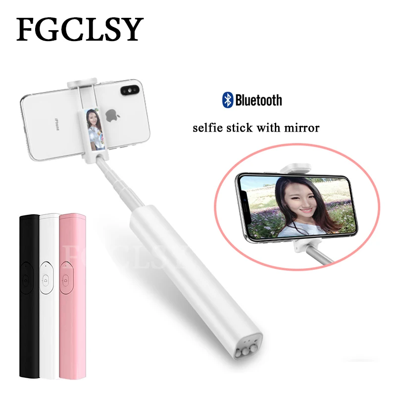 

FGCLSY Phone Bluetooth Selfie Stick 3 in 1 Wireless Remote Control Monopod For iphone X 8 7 PLUS WIth Mirror Extendable Tripod