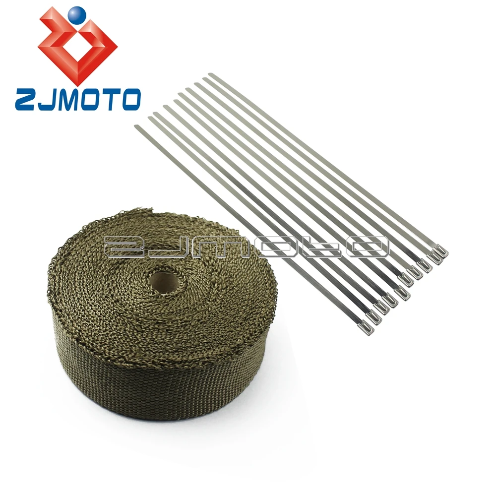 Titanium Honda 1/" x 25/' Foot Motorcycle Protection Header Exhaust Heat Wrap